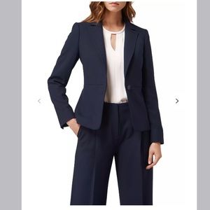L.K. Bennett Casia Single Breasted Wool Blend Jacket in Sloane Blue, Siz…